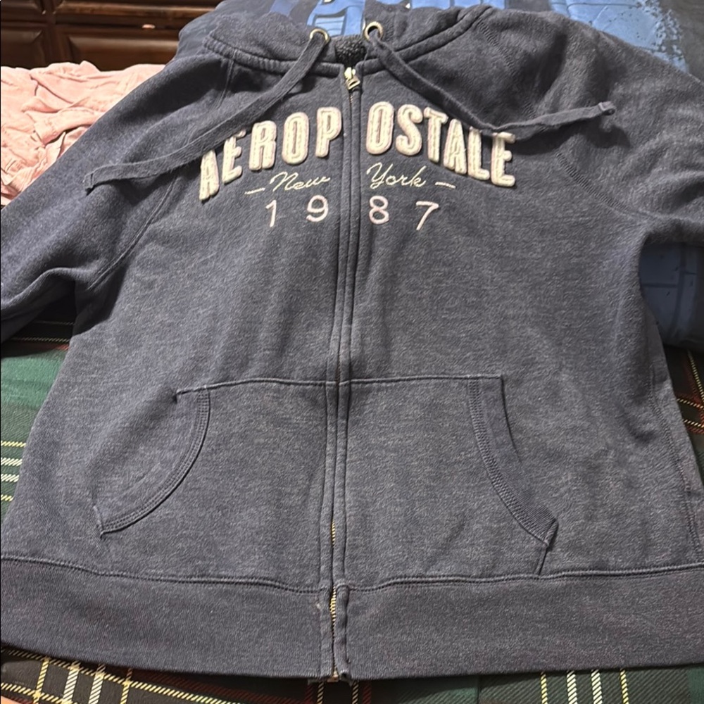 Aeropostale Blue Zip-Up Hoodie